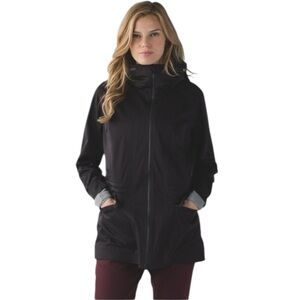 Lululemon &go Cityfarer Anorak Black Grey Size 6 Glyde Softshell